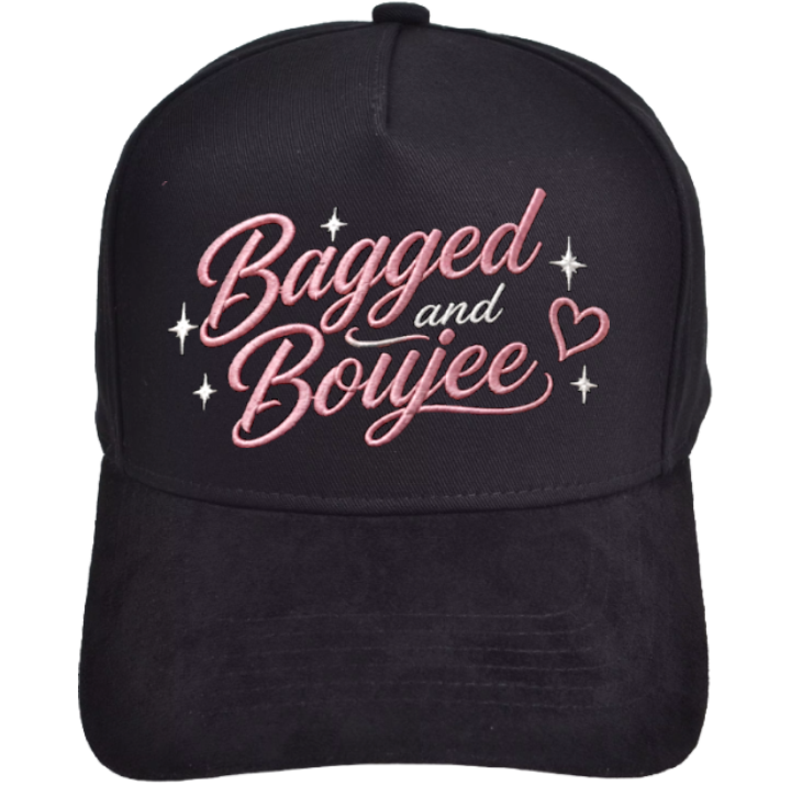 Bagged and Boujee Embroidered Hat | Black Snapback