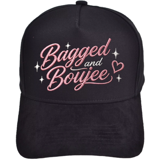 Bagged and Boujee Embroidered Hat | Black Snapback